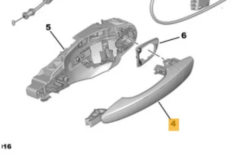 Portiergreep 4Deurs links-achter-8184557