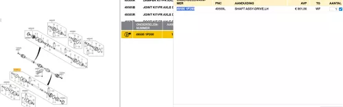 Aandrijfas links-voor Hyundai  wbj6