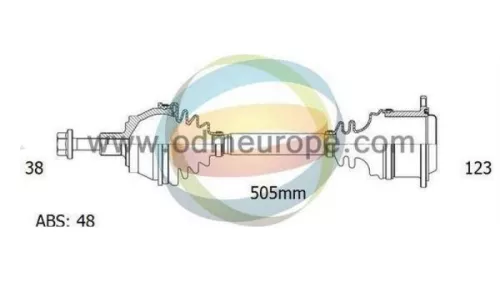 Aandrijfas links-voor Seat 7m0407451a