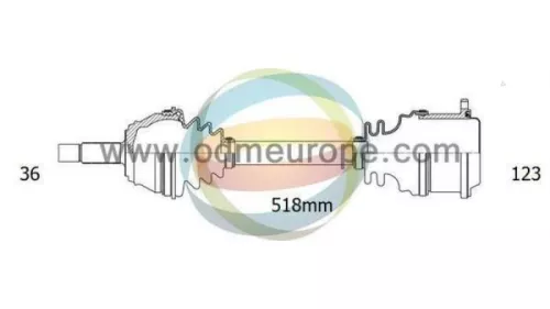 Aandrijfas links-voor Volkswagen 1j0407271hj