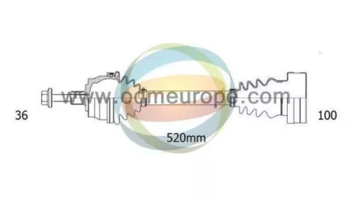 Aandrijfas links-voor Volkswagen 1k0407271bk