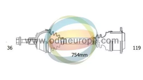 Aandrijfas rechts-voor Volkswagen 1k0407272er