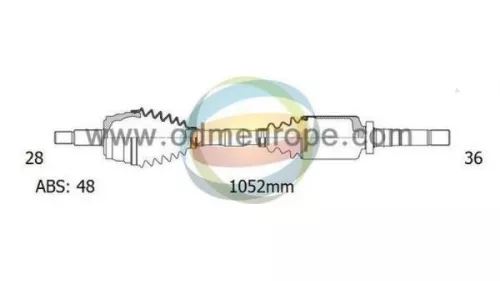 Aandrijfas rechts-voor Ford 6c113b436de