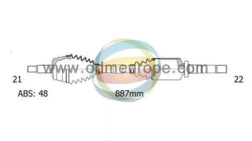 Aandrijfas rechts-voor Peugeot 32733l