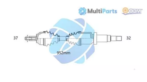 Aandrijfas rechts-voor Mercedes 9103302400
