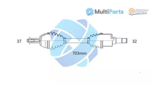 Aandrijfas links-voor Mercedes 9103302300